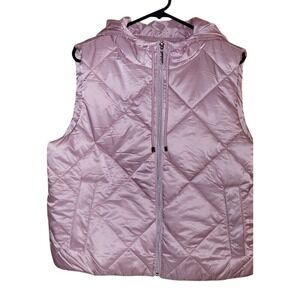 Marc‎ New York Puffer Vest Womens PXL Mauve New Quilted Hooded M4PQH832